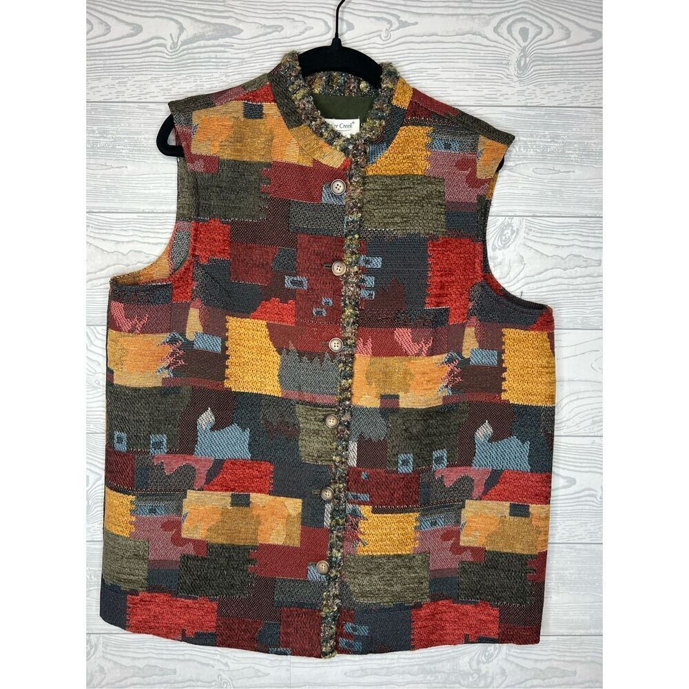 New with tag, Coldwater Creek, Patch, tapestry vest, size medium